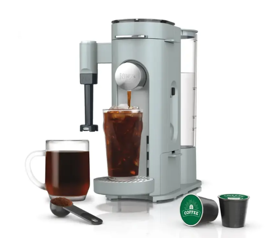 Ninja - Pods & Grounds Specialty Single-Serve Iced Coffee Maker with Foldaway Milk Frother
